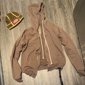 Brown RICK OWENS Zip-Up Jacket